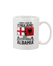 LIVE IN ENGLAND BEGAN IN ALBANIA Mug tile