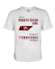 PUERTO RICAN GIRL LIVING IN TENNESSEE WORLD V-Neck T-Shirt thumbnail