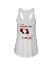 WISCONSIN GIRL LIVING IN NEBRASKA WORLD Ladies Flowy Tank thumbnail