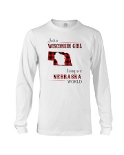 WISCONSIN GIRL LIVING IN NEBRASKA WORLD Long Sleeve Tee thumbnail
