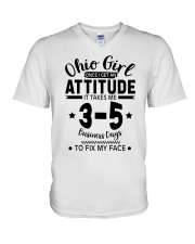 Ohio Girl I Need 3-5 Business Days To Fix My Face V-Neck T-Shirt tile
