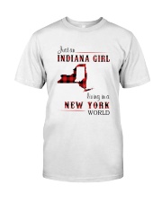 INDIANA GIRL LIVING IN NEW YORK WORLD Classic T-Shirt front