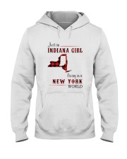 INDIANA GIRL LIVING IN NEW YORK WORLD Hooded Sweatshirt thumbnail