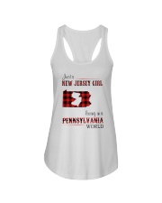 JERSEY GIRL LIVING IN PENNSYLVANIA WORLD Ladies Flowy Tank tile