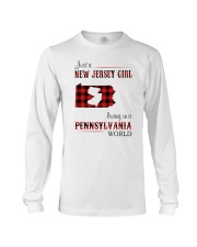 JERSEY GIRL LIVING IN PENNSYLVANIA WORLD Long Sleeve Tee tile