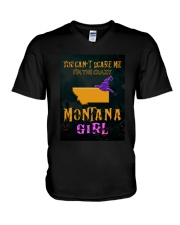 I'm The Crazy Montana Girl V-Neck T-Shirt tile