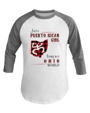PUERTO RICAN GIRL LIVING IN OHIO WORLD Baseball Tee thumbnail