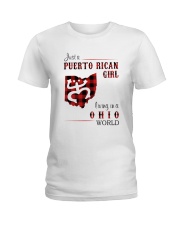 PUERTO RICAN GIRL LIVING IN OHIO WORLD Ladies T-Shirt thumbnail