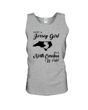 JUST A JERSEY GIRL IN A NORTH CAROLINA WORLD Unisex Tank thumbnail
