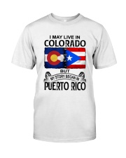LIVE IN COLORADO BEGAN IN PUERTO RICO Classic T-Shirt tile