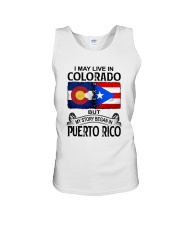 LIVE IN COLORADO BEGAN IN PUERTO RICO Unisex Tank tile
