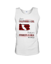 CALIFORNIA GIRL LIVING IN PENNSYLVANIA WORLD Unisex Tank thumbnail