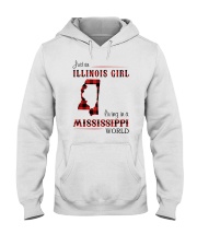 ILLINOIS GIRL LIVING IN MISSISSIPPI WORLD Hooded Sweatshirt tile