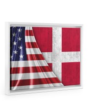 DENMARK AND UNITED STATES FLAG Floating Framed Canvas Prints White tile