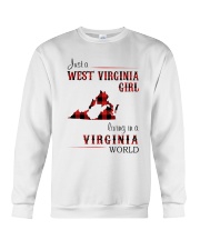 WEST VIRGINIA GIRL LIVING IN VIRGINIA WORLD Crewneck Sweatshirt thumbnail
