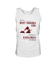 WEST VIRGINIA GIRL LIVING IN VIRGINIA WORLD Unisex Tank thumbnail