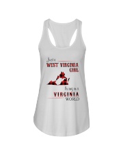 WEST VIRGINIA GIRL LIVING IN VIRGINIA WORLD Ladies Flowy Tank thumbnail
