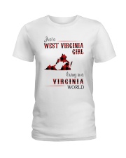 WEST VIRGINIA GIRL LIVING IN VIRGINIA WORLD Ladies T-Shirt thumbnail