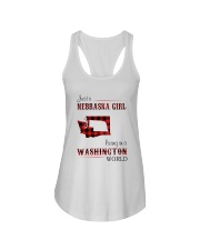 NEBRASKA GIRL LIVING IN WASHINGTON WORLD Ladies Flowy Tank thumbnail