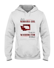 NEBRASKA GIRL LIVING IN WASHINGTON WORLD Hooded Sweatshirt thumbnail