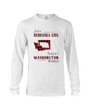 NEBRASKA GIRL LIVING IN WASHINGTON WORLD Long Sleeve Tee thumbnail