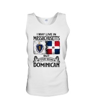 LIVE IN MASSACHUSETTS BEGAN IN DOMINICAN Unisex Tank tile