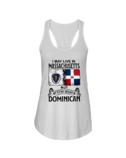 LIVE IN MASSACHUSETTS BEGAN IN DOMINICAN Ladies Flowy Tank tile