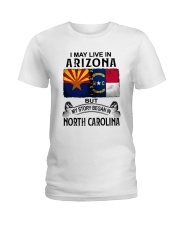 LIVE IN ARIZONA BEGAN IN NORTH CAROLINA Ladies T-Shirt tile