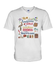 LOUISIANA GIRLS SUNSHINE MIXED HURRICANE V-Neck T-Shirt tile