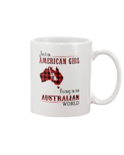 AMERICAN GIRL LIVING IN AUSTRALIAN WORLD Mug tile
