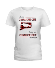 JAMAICAN GIRL LIVING IN CONNECTICUT WORLD Ladies T-Shirt thumbnail
