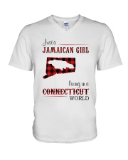 JAMAICAN GIRL LIVING IN CONNECTICUT WORLD V-Neck T-Shirt thumbnail