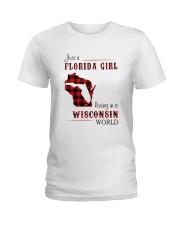FLORIDA GIRL LIVING IN WISCONSIN WORLD Ladies T-Shirt thumbnail