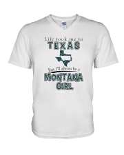 MONTANA GIRL LIFE TOOK TO TEXAS V-Neck T-Shirt tile