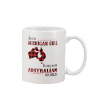 MICHIGAN GIRL LIVING IN AUSTRALIAN WORLD Mug tile