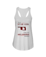UTAH GIRL LIVING IN OKLAHOMA WORLD Ladies Flowy Tank tile