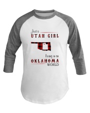 UTAH GIRL LIVING IN OKLAHOMA WORLD Baseball Tee tile