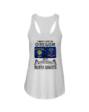 LIVE IN OREGON BEGAN IN NORTH DAKOTA Ladies Flowy Tank tile