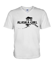 Alaska Girl Map V-Neck T-Shirt tile