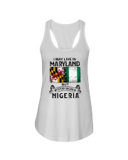LIVE IN MARYLAND BEGAN IN NIGERIA Ladies Flowy Tank tile