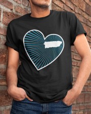 Puerto Rico Map In Heart Line Classic T-Shirt apparel-classic-tshirt-lifestyle-26