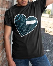 Puerto Rico Map In Heart Line Classic T-Shirt apparel-classic-tshirt-lifestyle-27
