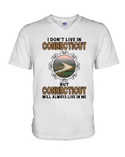 CONNECTICUT WILL ALWAYS LIVE IN ME V-Neck T-Shirt thumbnail
