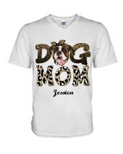 Personalized Boxer Dog Mom V-Neck T-Shirt tile