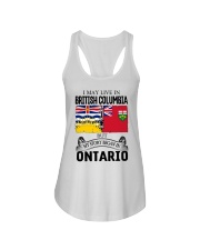 LIVE IN BRITISH COLUMBIA BEGAN IN ONTARIO ROOT Ladies Flowy Tank thumbnail