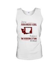 ARKANSAS GIRL LIVING IN WASHINGTON WORLD Unisex Tank thumbnail