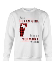 TEXAS GIRL LIVING IN VERMONT WORLD Crewneck Sweatshirt thumbnail