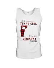 TEXAS GIRL LIVING IN VERMONT WORLD Unisex Tank thumbnail