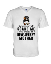 I WAS RAISED BY A JERSEY MOTHER V-Neck T-Shirt thumbnail