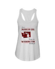 MICHIGAN GIRL LIVING IN WASHINGTON WORLD Ladies Flowy Tank thumbnail